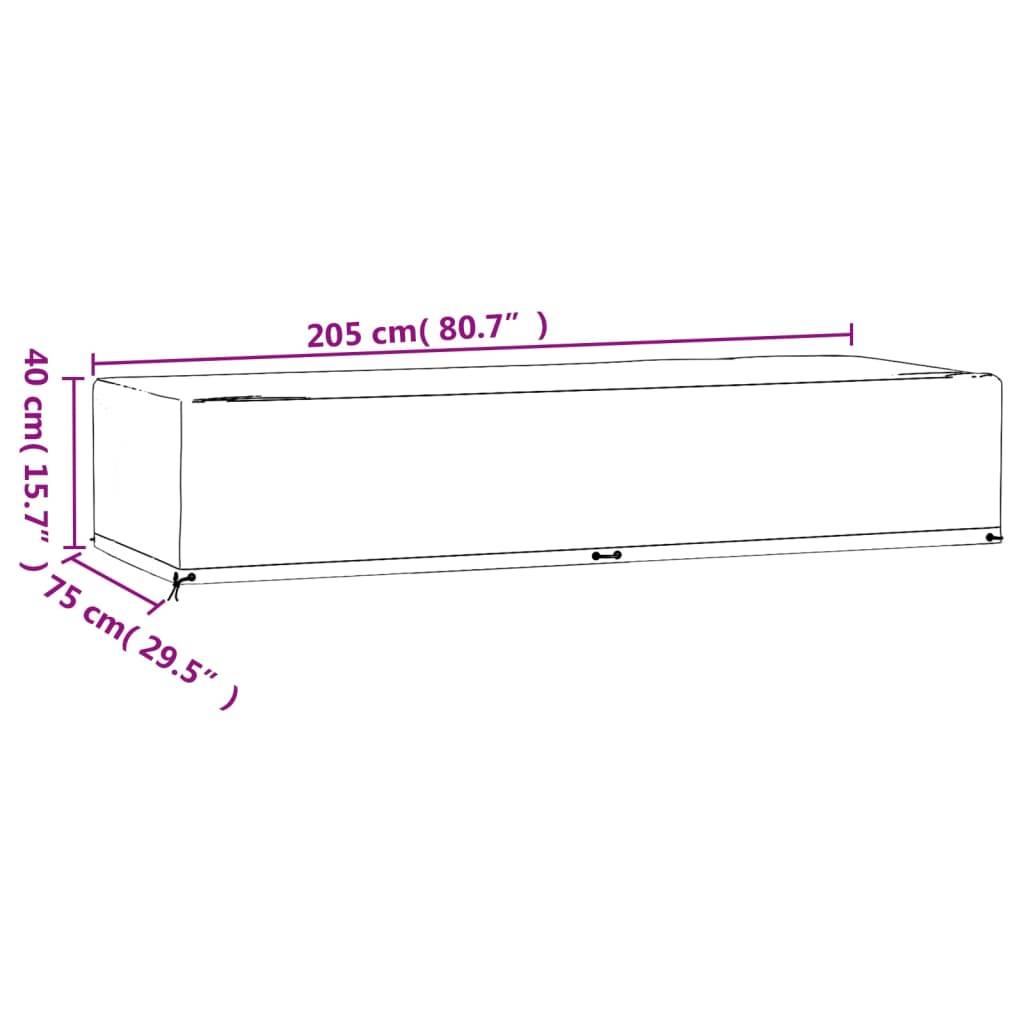 vidaXL Abdeckung für Sonnenliege 12 Ösen 205x75x40 cm Polyethylen