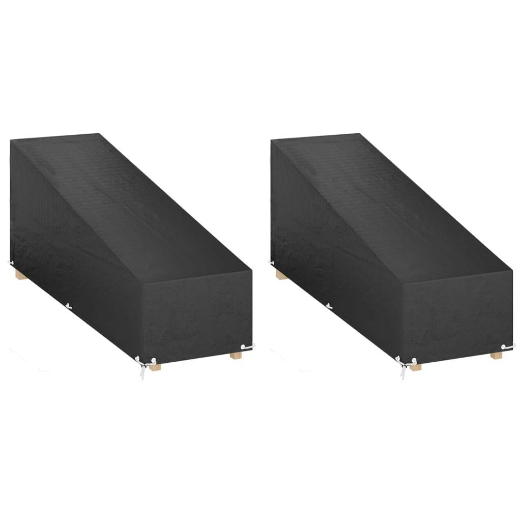 vidaXL Abdeckungen für Sonnenliegen 2 Stk. 12 Ösen 200x65x35/60 cm