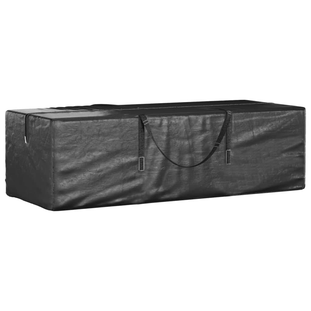 vidaXL Aufbewahrungstasche für Gartenkissen 2 Stk. Schwarz 135x40x55cm