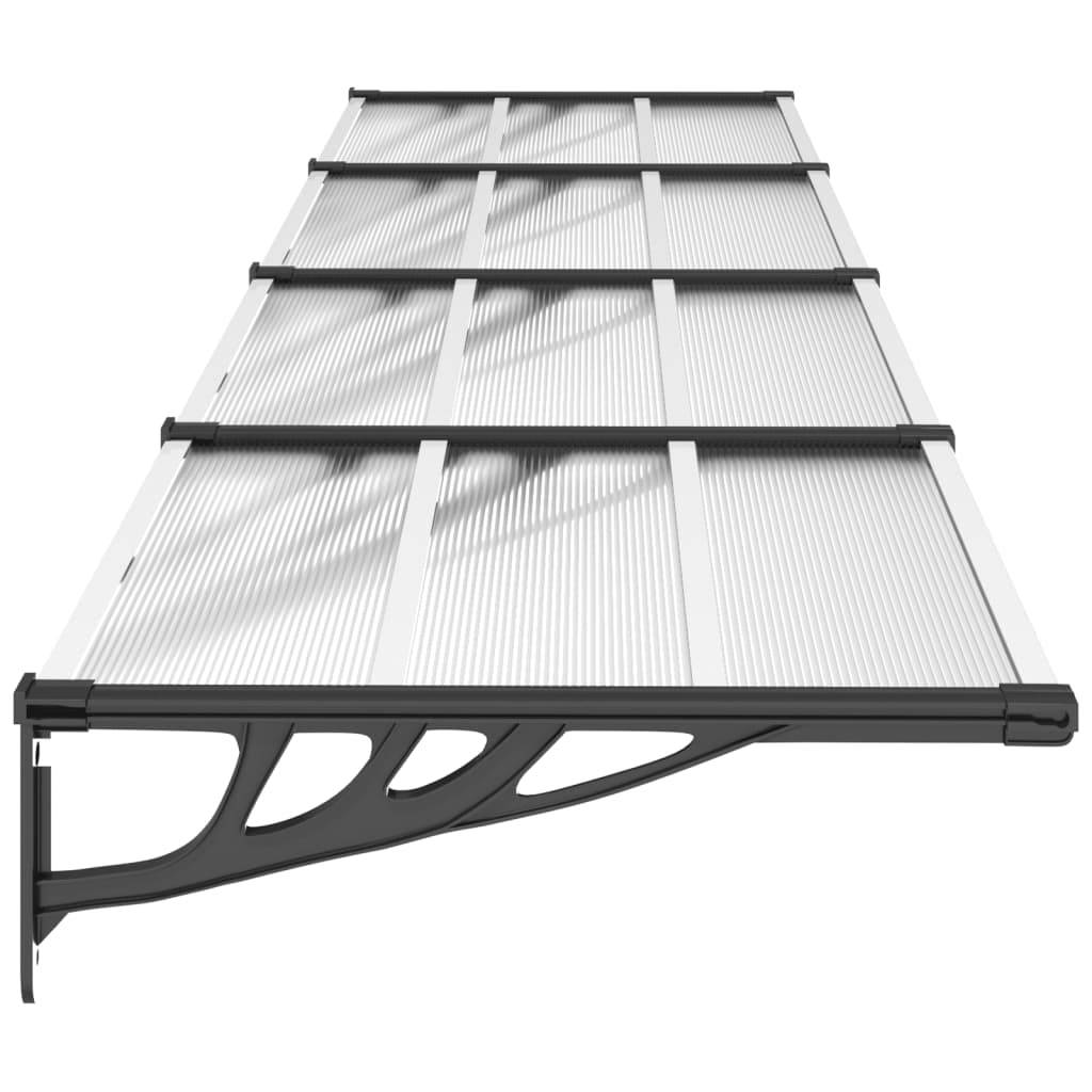 vidaXL Türvordach Schwarz und Transparent 396x90 cm Polycarbonat