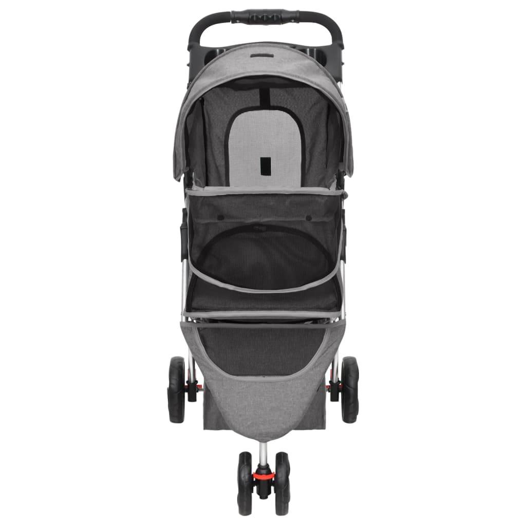 vidaXL Hundewagen Faltbar Grau 80x46x98 cm Oxford-Gewebe