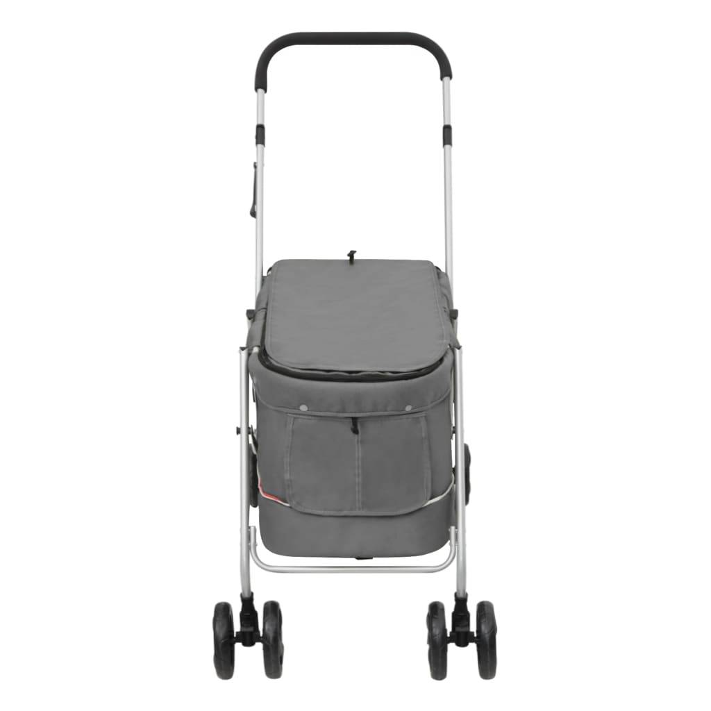 vidaXL Hundewagen Faltbar Grau 100x49x96 cm Leinenstoff