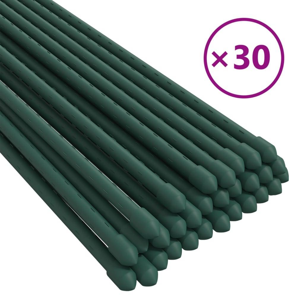 vidaXL Pflanzenstützen 30 Stk. Grün 115 cm Stahl