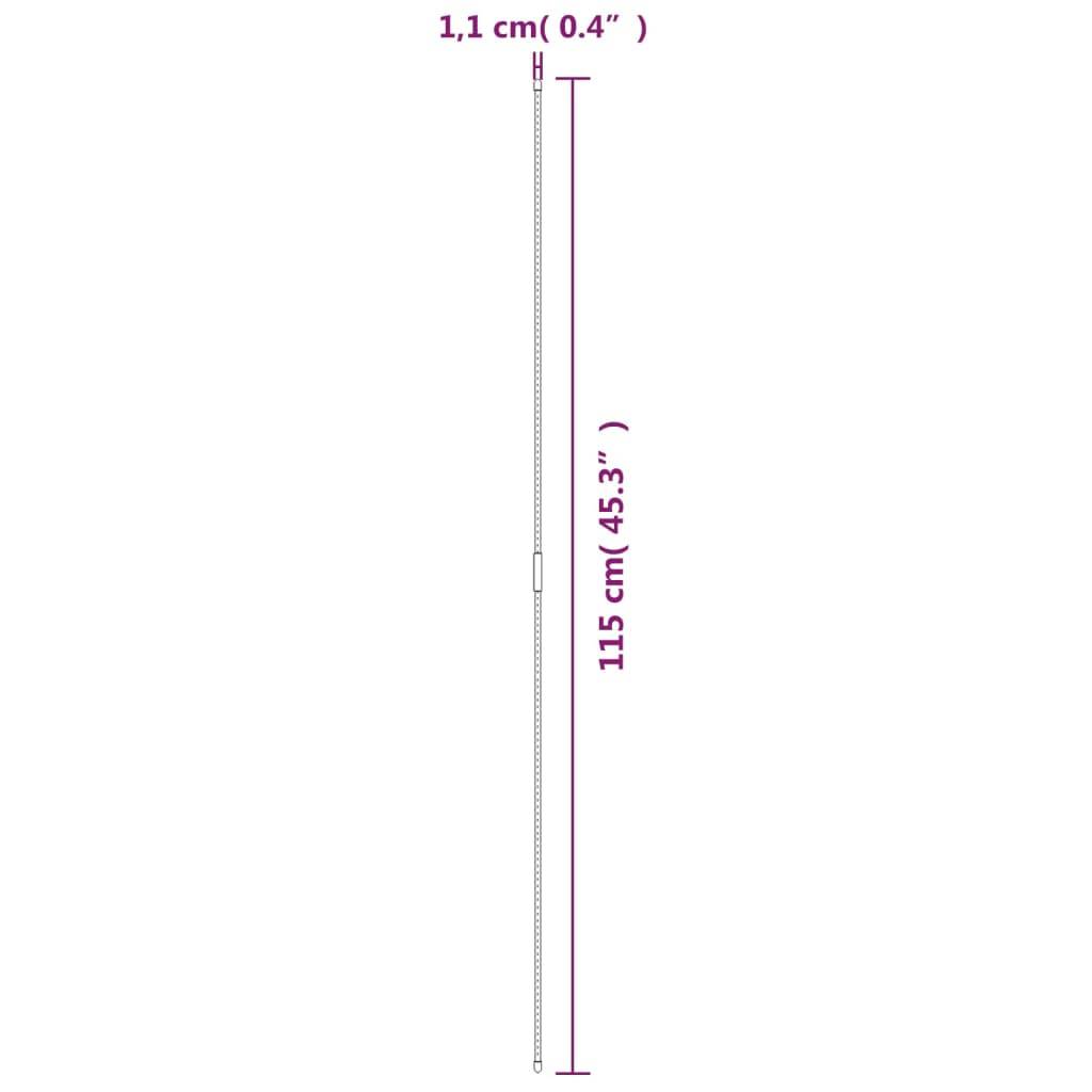 vidaXL Pflanzenstützen 30 Stk. Grün 115 cm Stahl