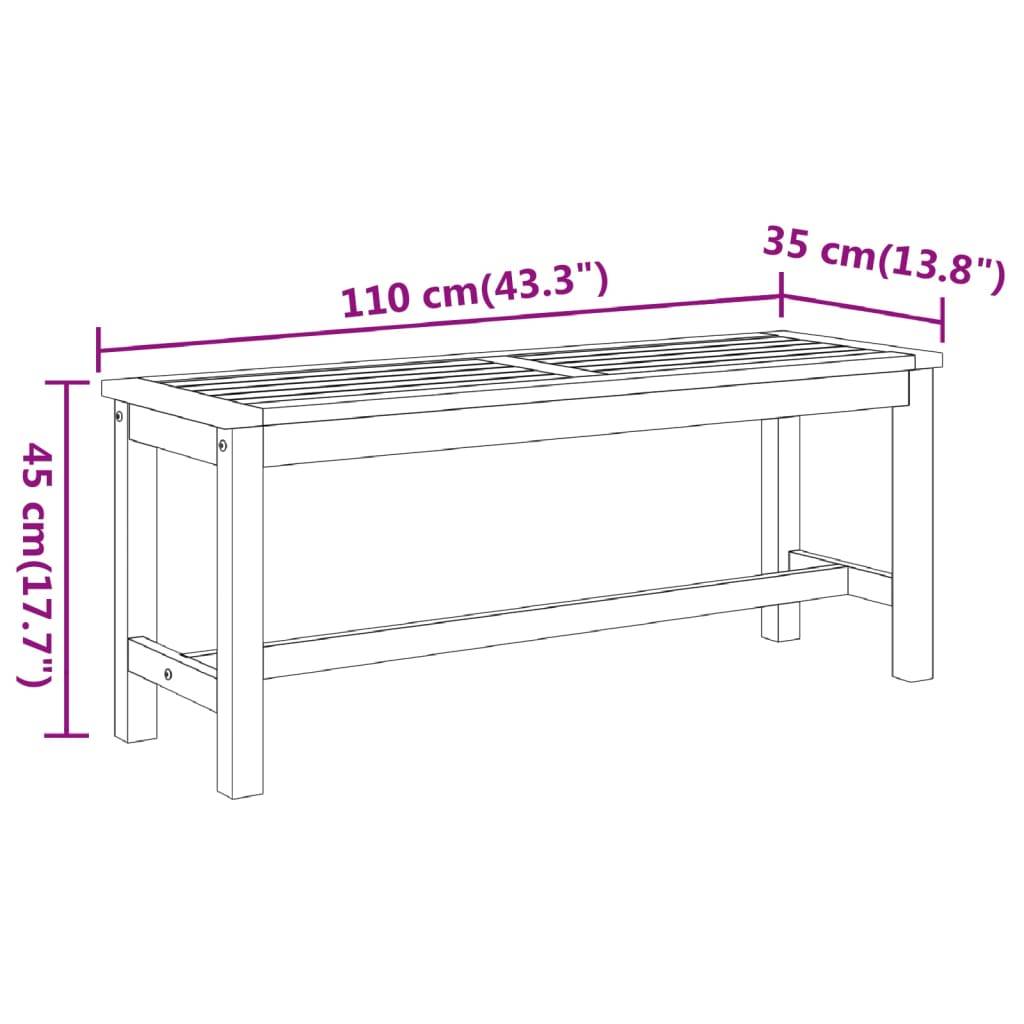 vidaXL Gartenbank 110x35x45 cm Massivholz Akazie