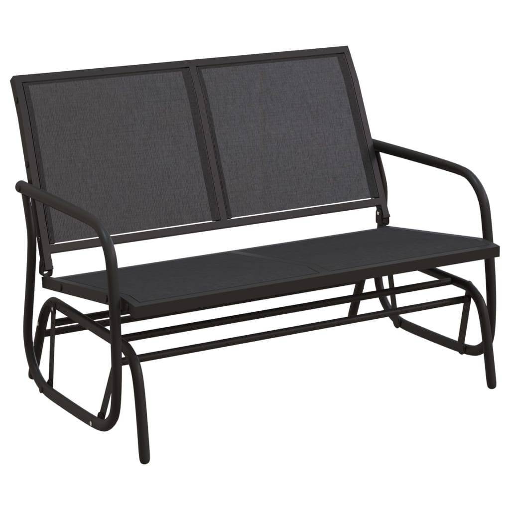 vidaXL Garten-Schaukelbank Schwarz 120,5x76x86,5 cm Textilen & Stahl
