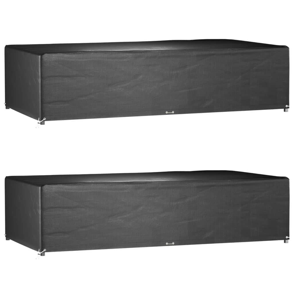 vidaXL Gartenmöbel-Abdeckungen 2 Stk. 12 Ösen 315x160x75 cm Rechteckig