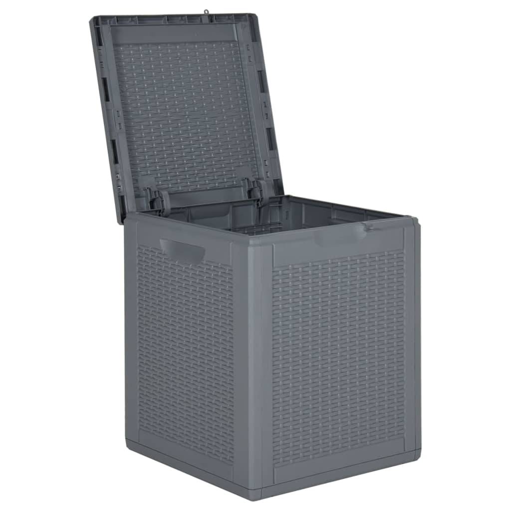 vidaXL Gartenbox Grau PP Rattan 90 L