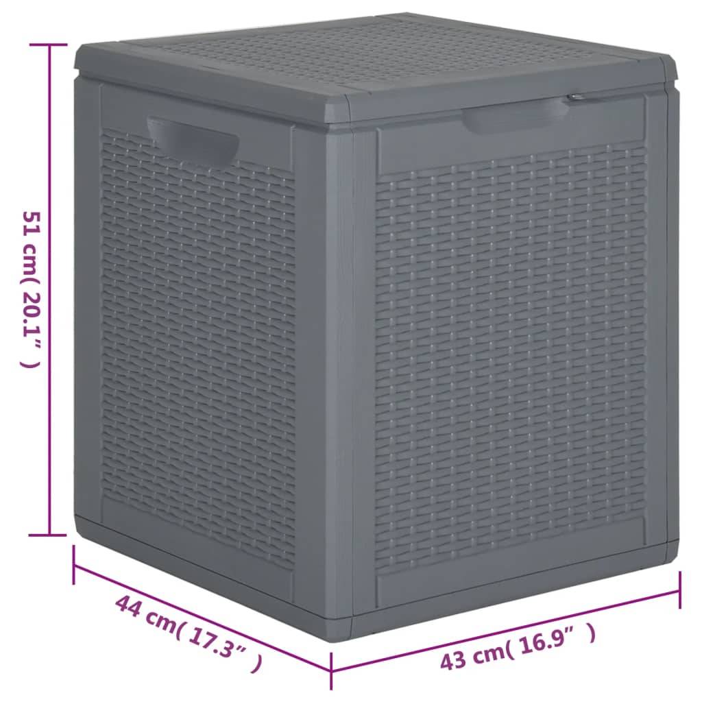 vidaXL Gartenbox Grau PP Rattan 90 L