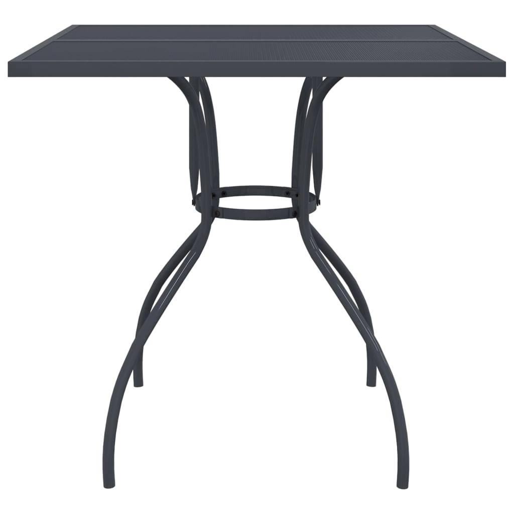 vidaXL Gartentisch Anthrazit 80x80x72,5 cm Stahlgeflecht
