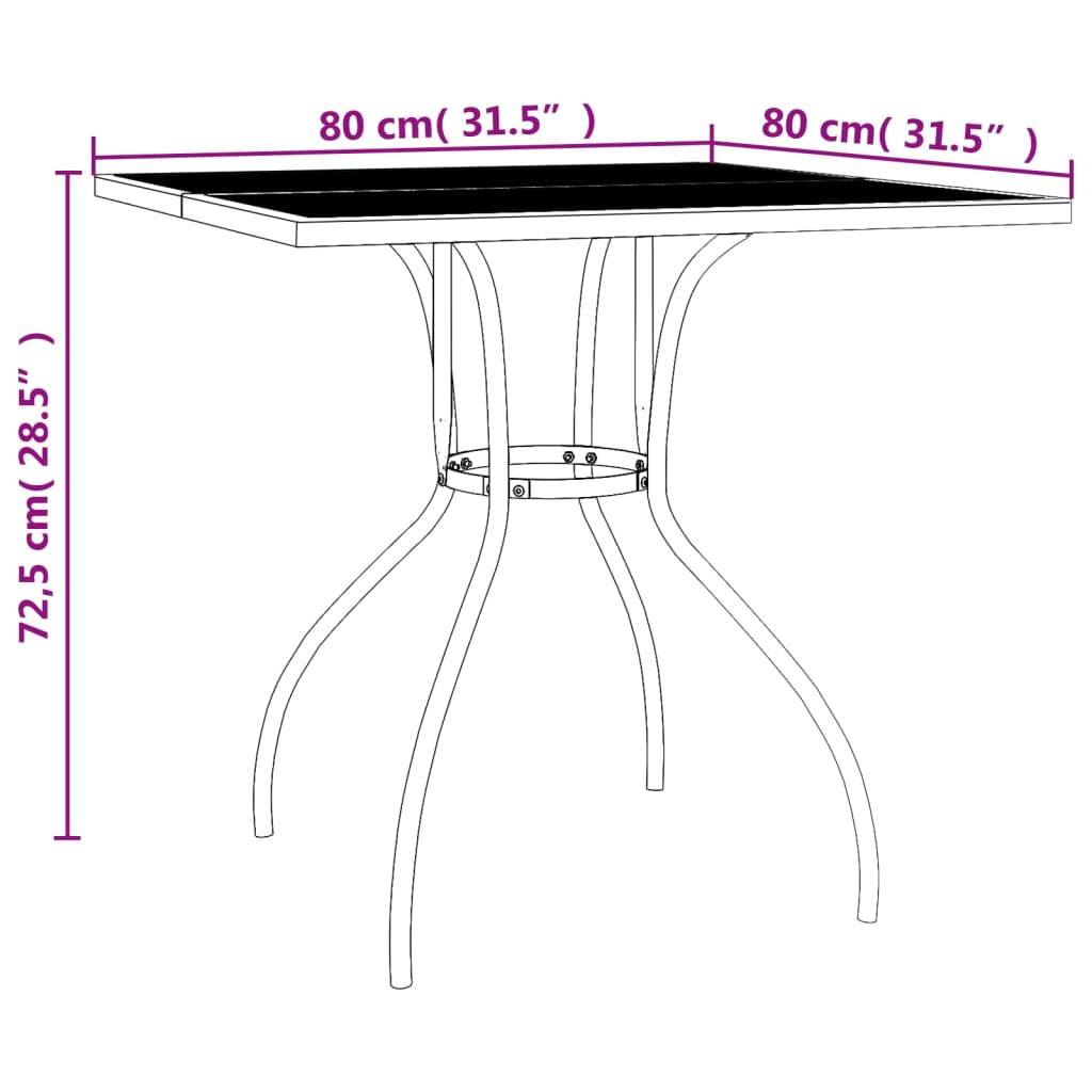 vidaXL Gartentisch Anthrazit 80x80x72,5 cm Stahlgeflecht