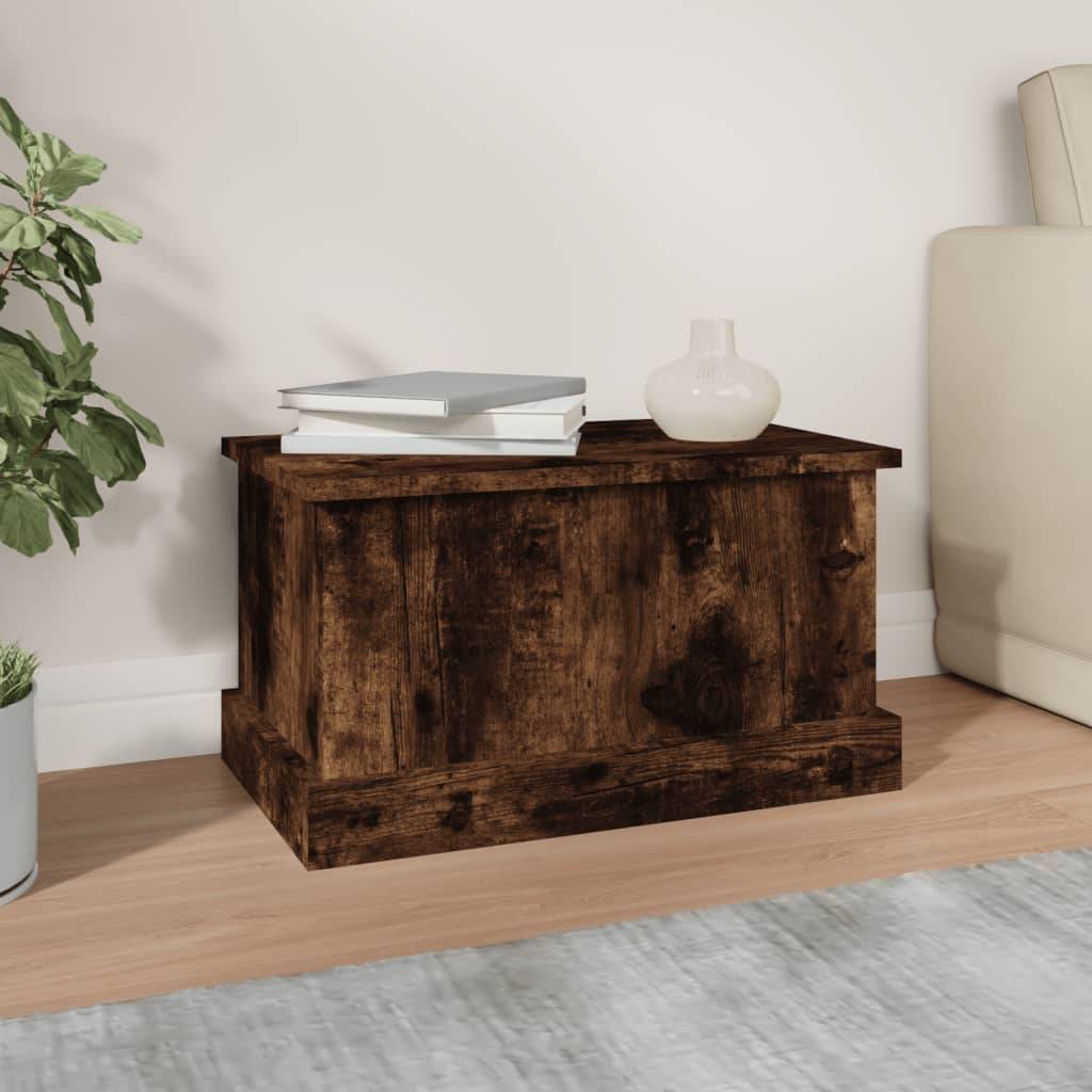 vidaXL Truhe Räuchereiche 50x30x28 cm Holzwerkstoff