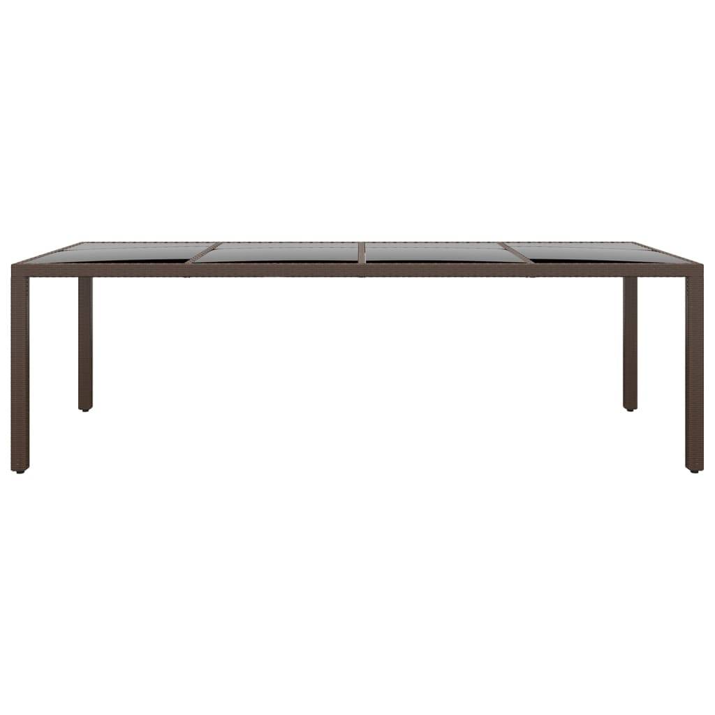 vidaXL Gartentisch mit Glasplatte Braun Poly Rattan