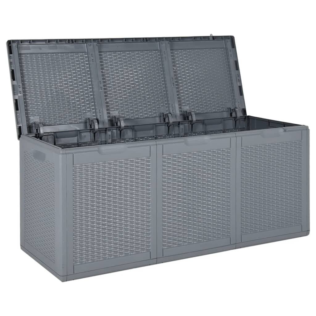 vidaXL Gartenbox Grau PP Rattan 270 L