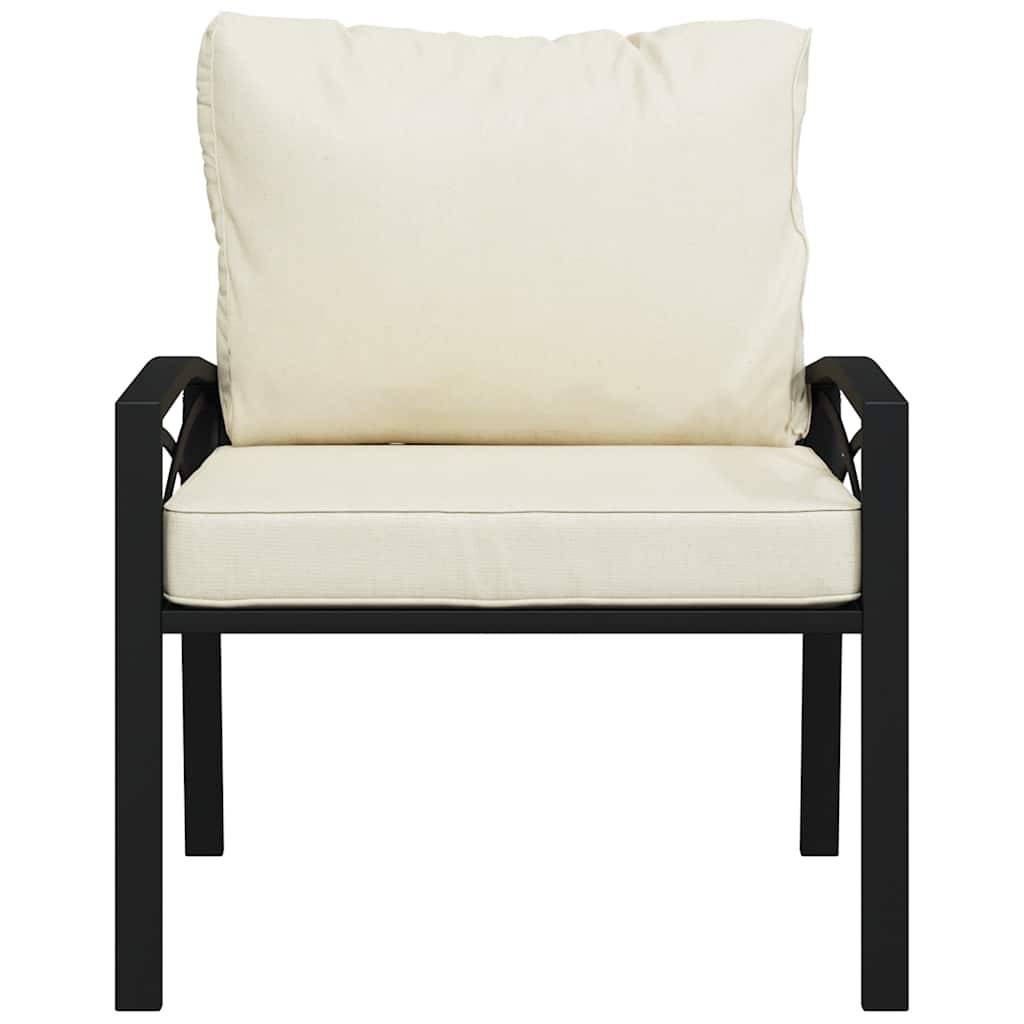 vidaXL Gartenstühle mit Sandfarbigen Kissen 2 Stk. 68x76x79 cm Stahl
