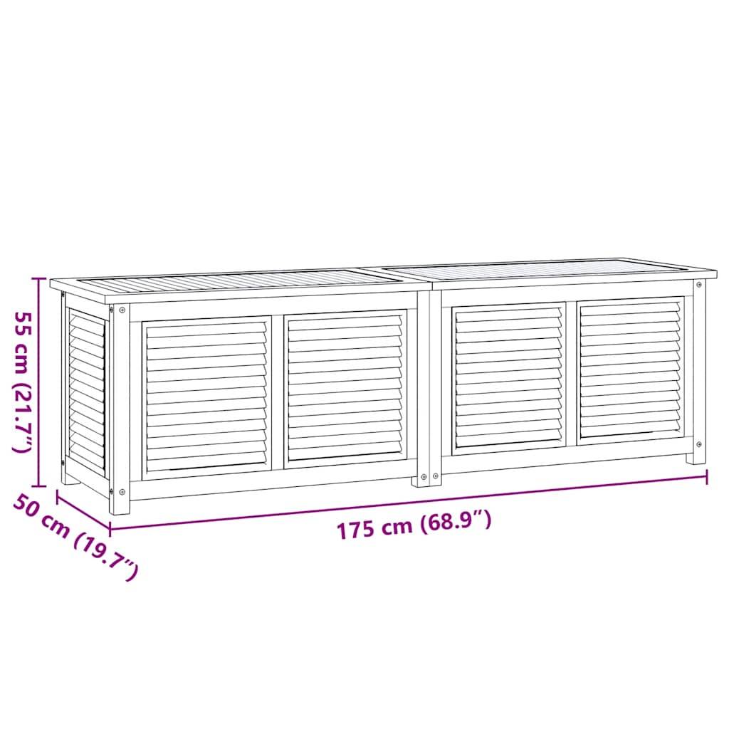 vidaXL Gartenbox mit Beutel 175x50x55 cm Massivholz Teak