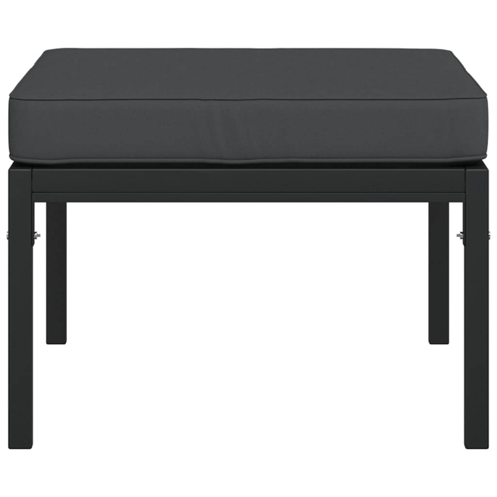 vidaXL Gartenhocker mit Grauen Kissen 2 Stk. 60x60x35 cm Stahl