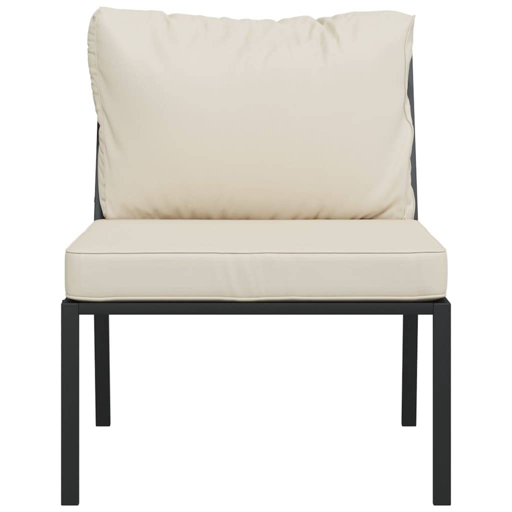 vidaXL Gartenstühle mit Sandfarbigen Kissen 2 Stk. 60x74x79 cm Stahl