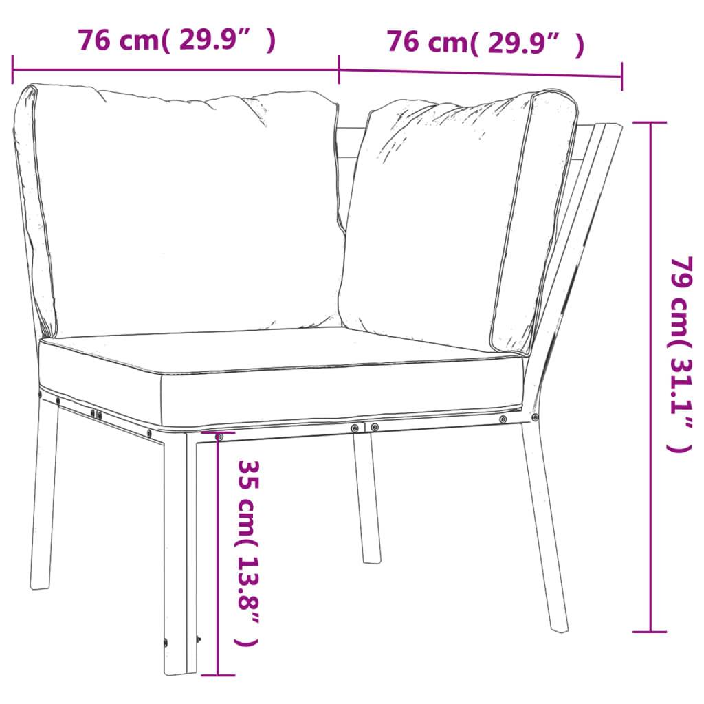 vidaXL Gartenstuhl mit Grauen Kissen 76x76x79 cm Stahl