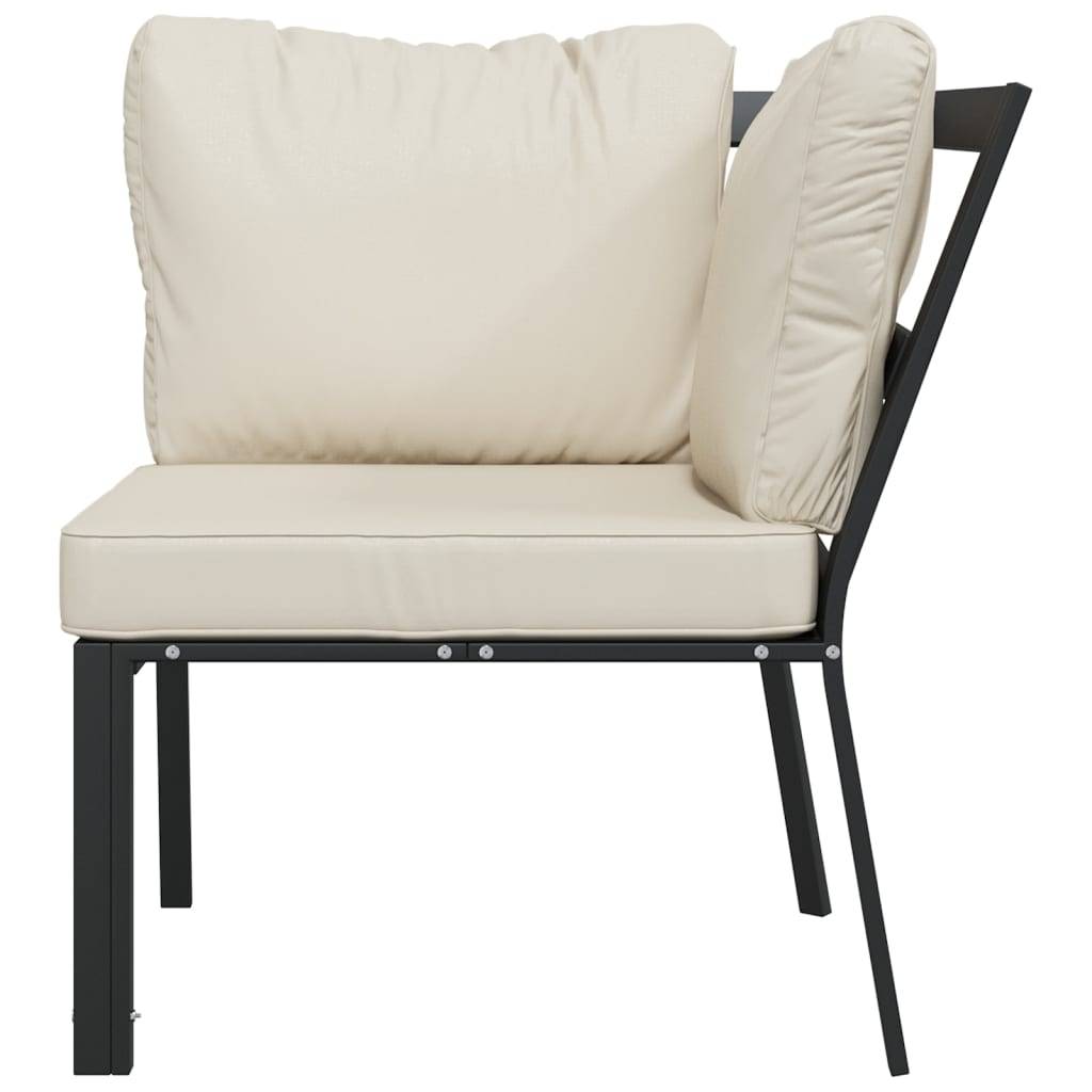 vidaXL Gartenstuhl mit Sandfarbigen Kissen 76x76x79 cm Stahl