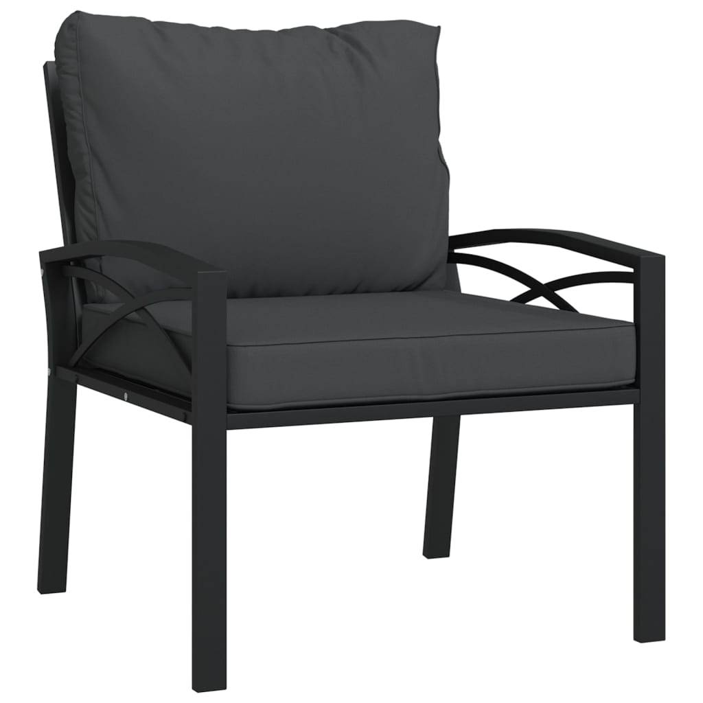 vidaXL Gartenstuhl mit Grauen Kissen 68x76x79 cm Stahl