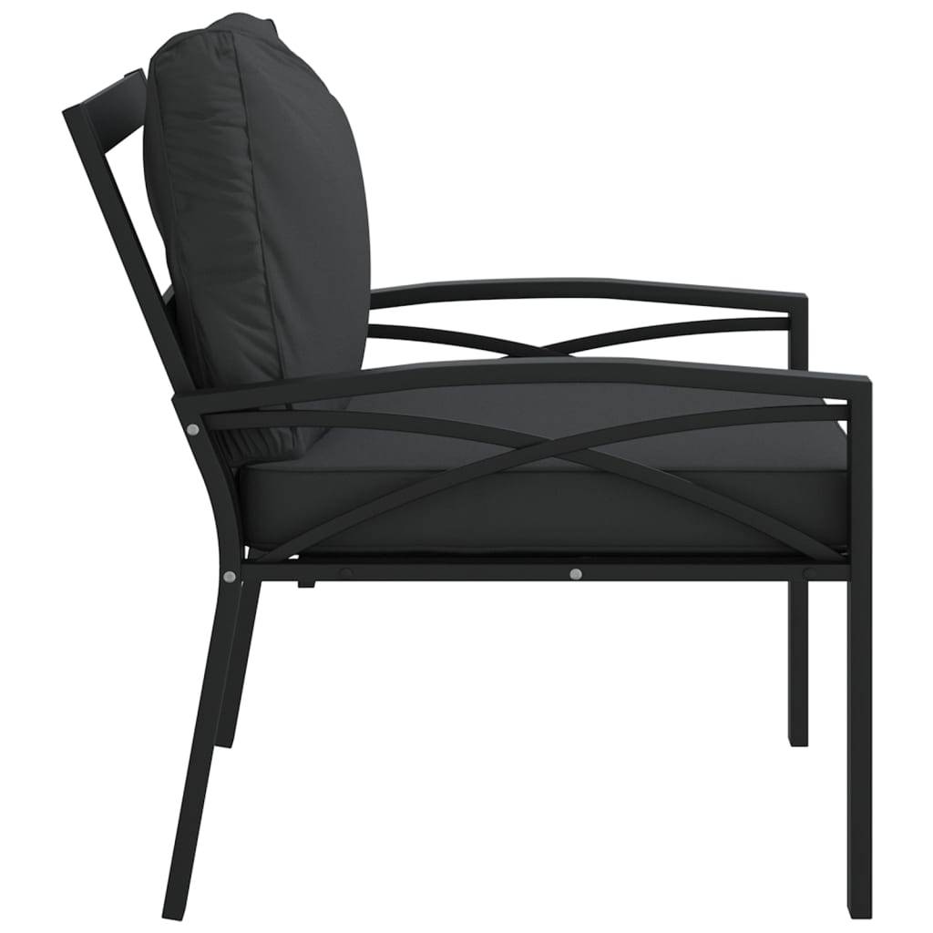 vidaXL Gartenstuhl mit Grauen Kissen 68x76x79 cm Stahl