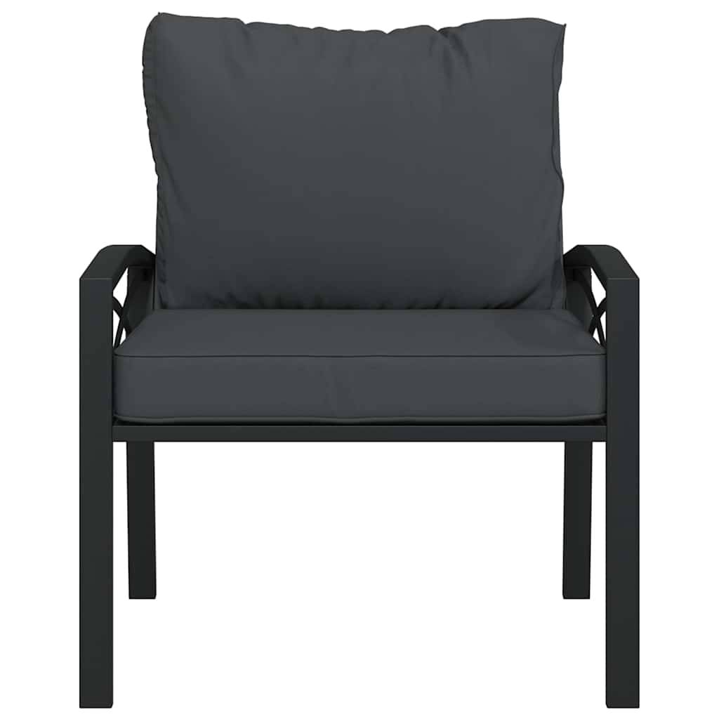 vidaXL Gartenstuhl mit Grauen Kissen 68x76x79 cm Stahl