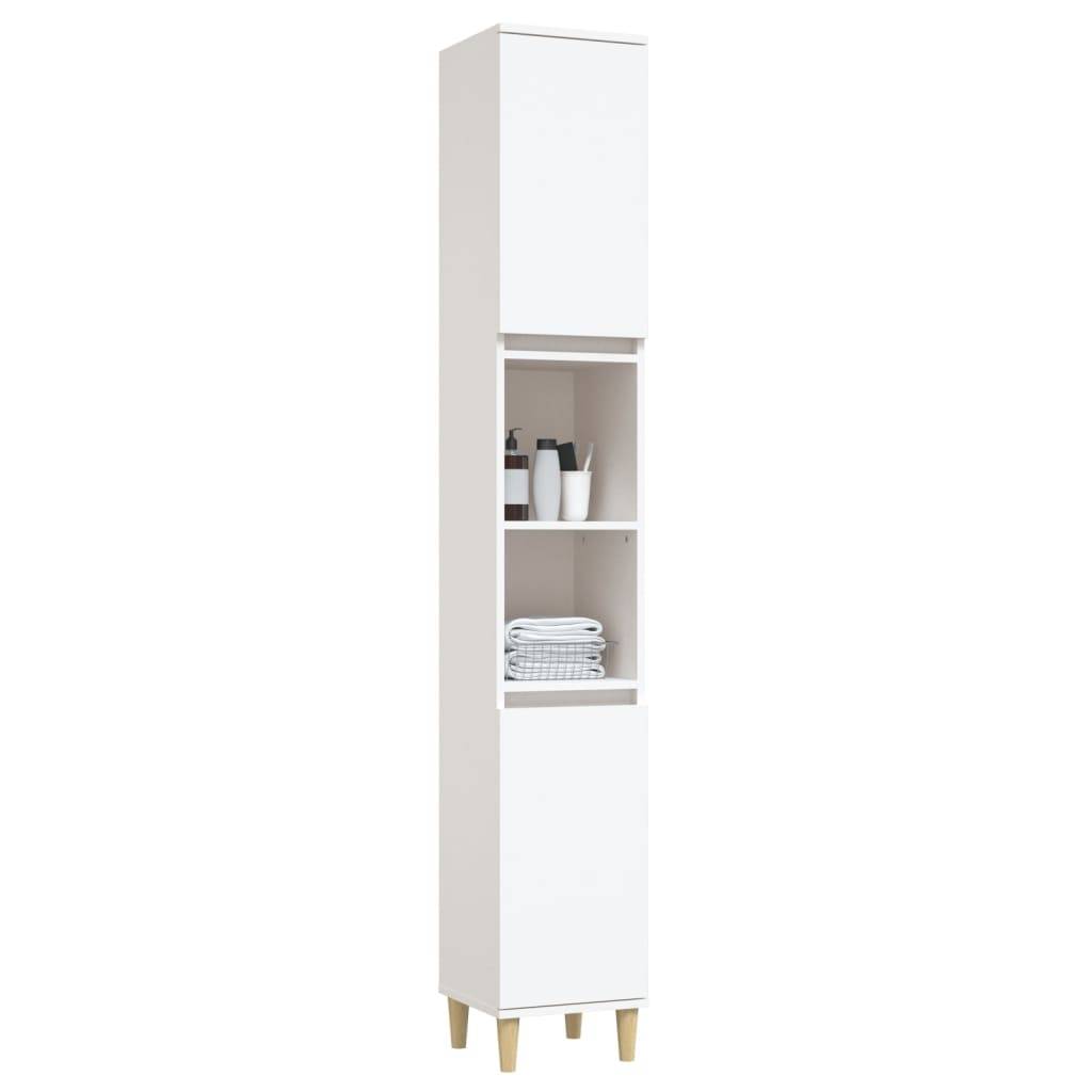 vidaXL Badschrank Weiß 30x30x190 cm Holzwerkstoff