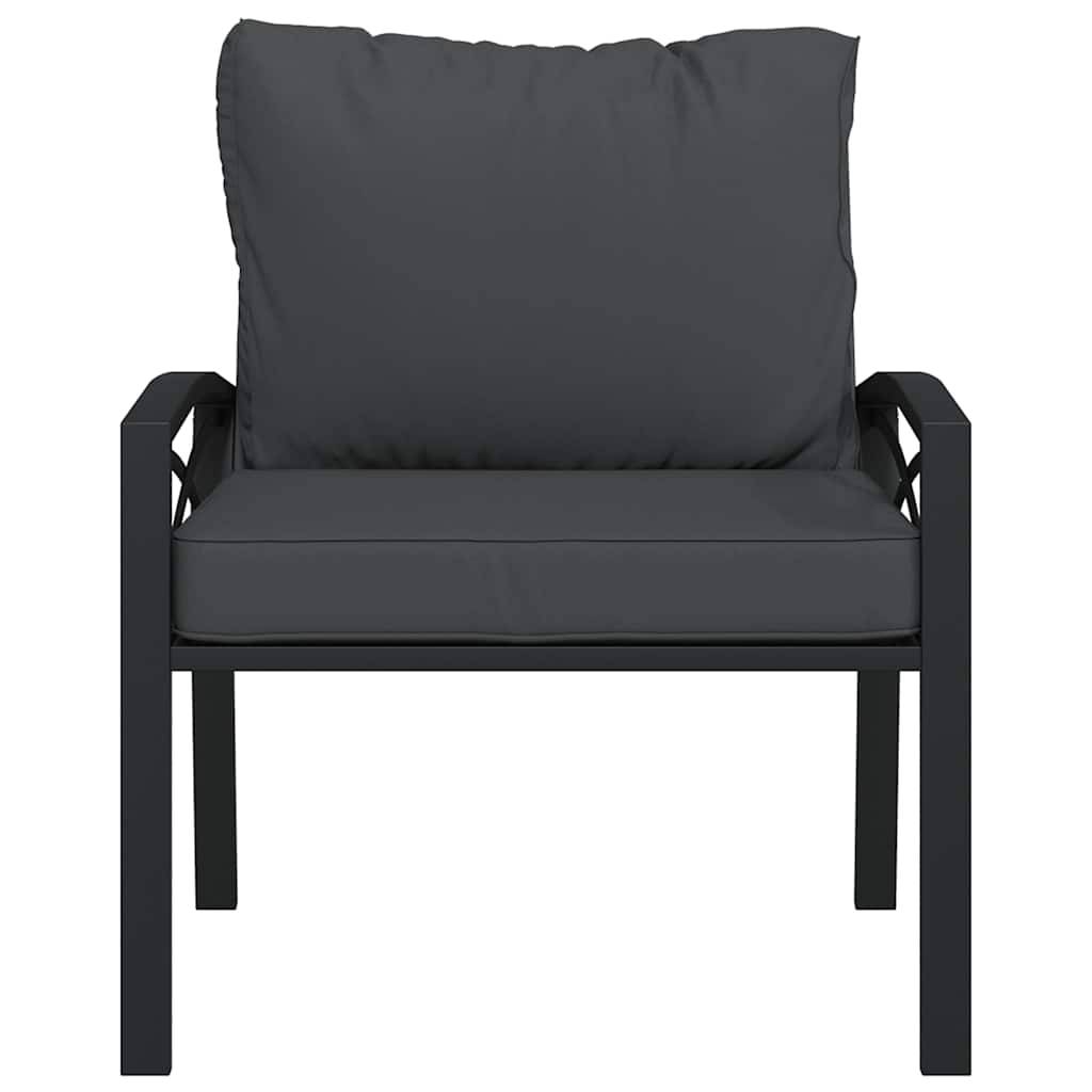 vidaXL Gartenstühle mit Grauen Kissen 2 Stk. 68x76x79 cm Stahl