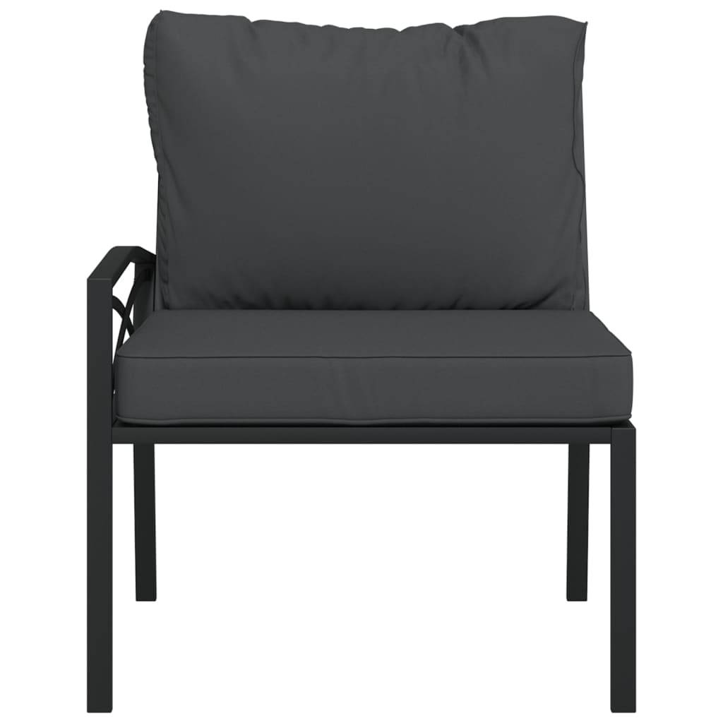 vidaXL Gartenstühle mit Grauen Kissen 2 Stk. 62x75x79 cm Stahl