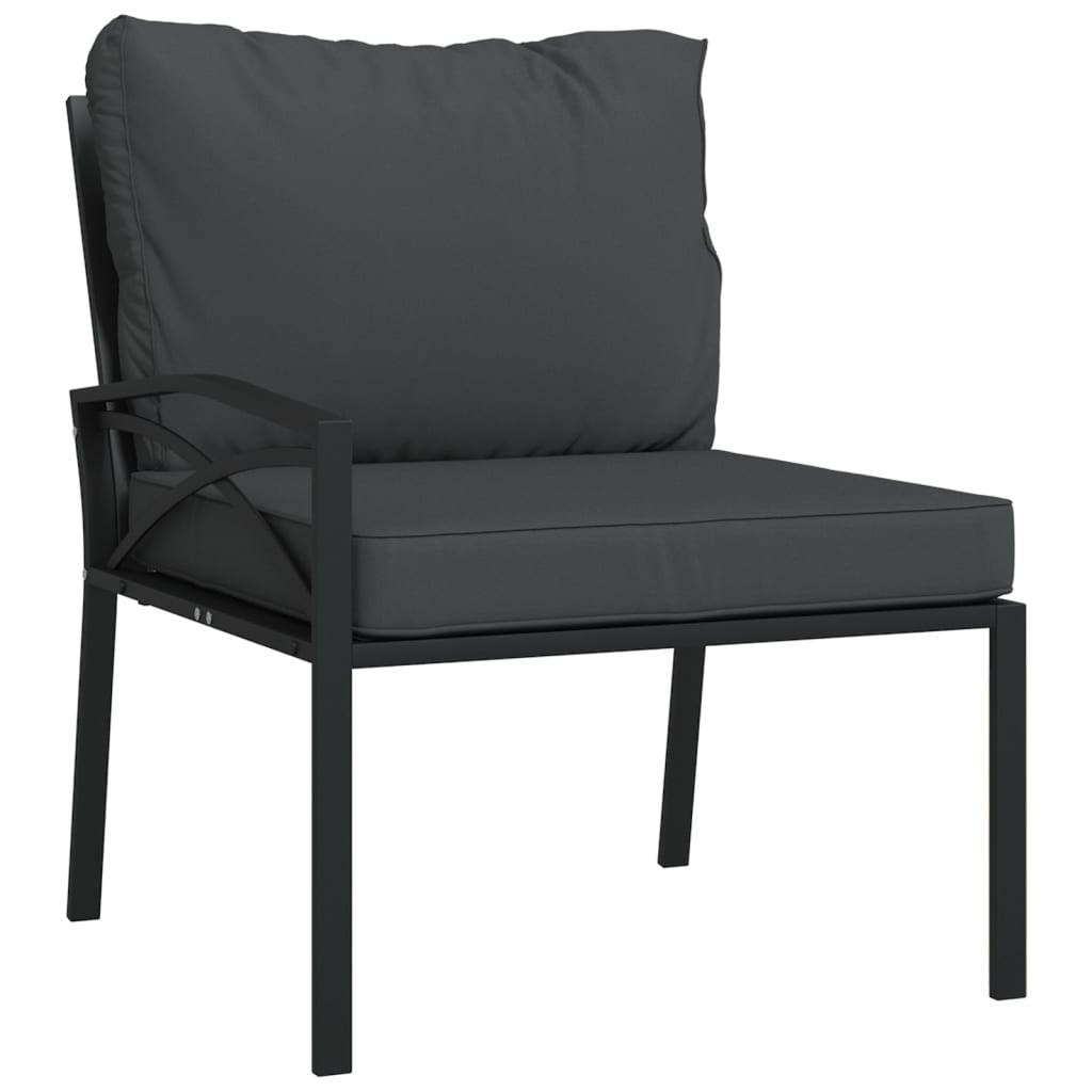 vidaXL Gartenstühle mit Grauen Kissen 2 Stk. 62x75x79 cm Stahl