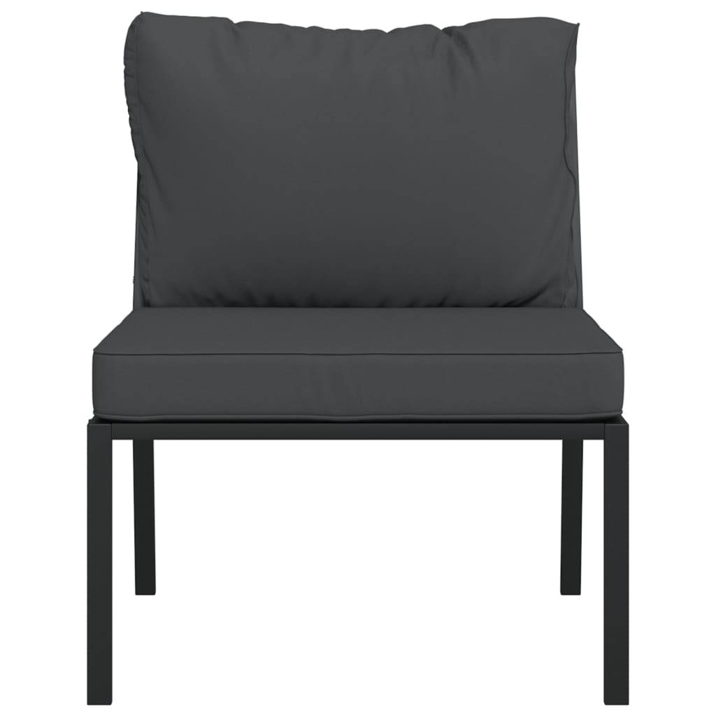 vidaXL Gartenstühle mit Grauen Kissen 2 Stk. 60x74x79 cm Stahl