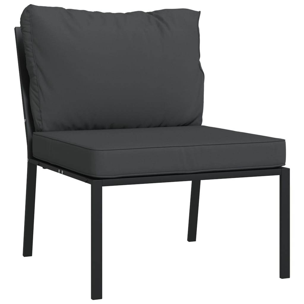 vidaXL Gartenstühle mit Grauen Kissen 2 Stk. 60x74x79 cm Stahl
