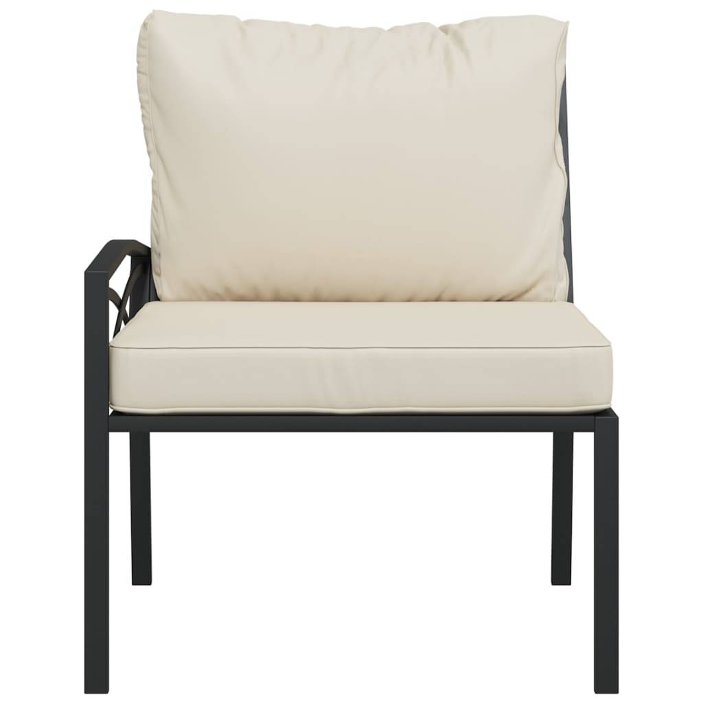vidaXL Gartenstühle mit Sandfarbigen Kissen 2 Stk. 62x75x79 cm Stahl