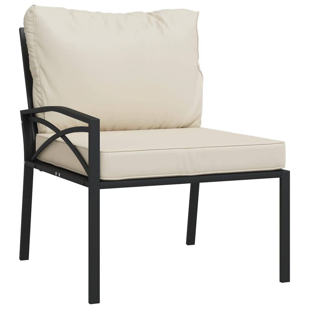 vidaXL Gartenstühle mit Sandfarbigen Kissen 2 Stk. 62x75x79 cm Stahl