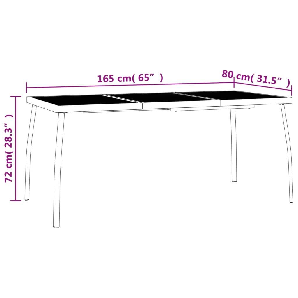 vidaXL Gartentisch Anthrazit 165x80x72 cm Stahlgitter