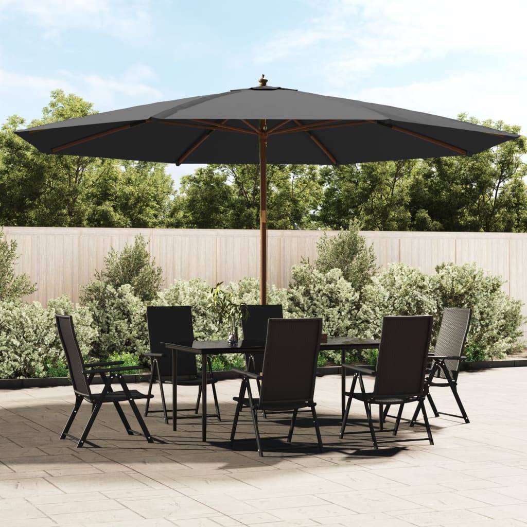 vidaXL Sonnenschirm mit Holzmast Anthrazit 400x273 cm