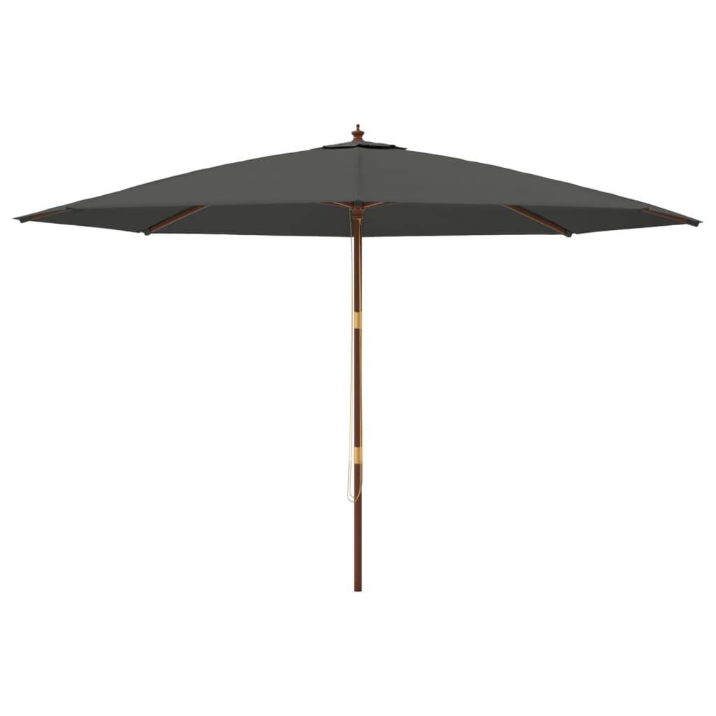 vidaXL Sonnenschirm mit Holzmast Anthrazit 400x273 cm