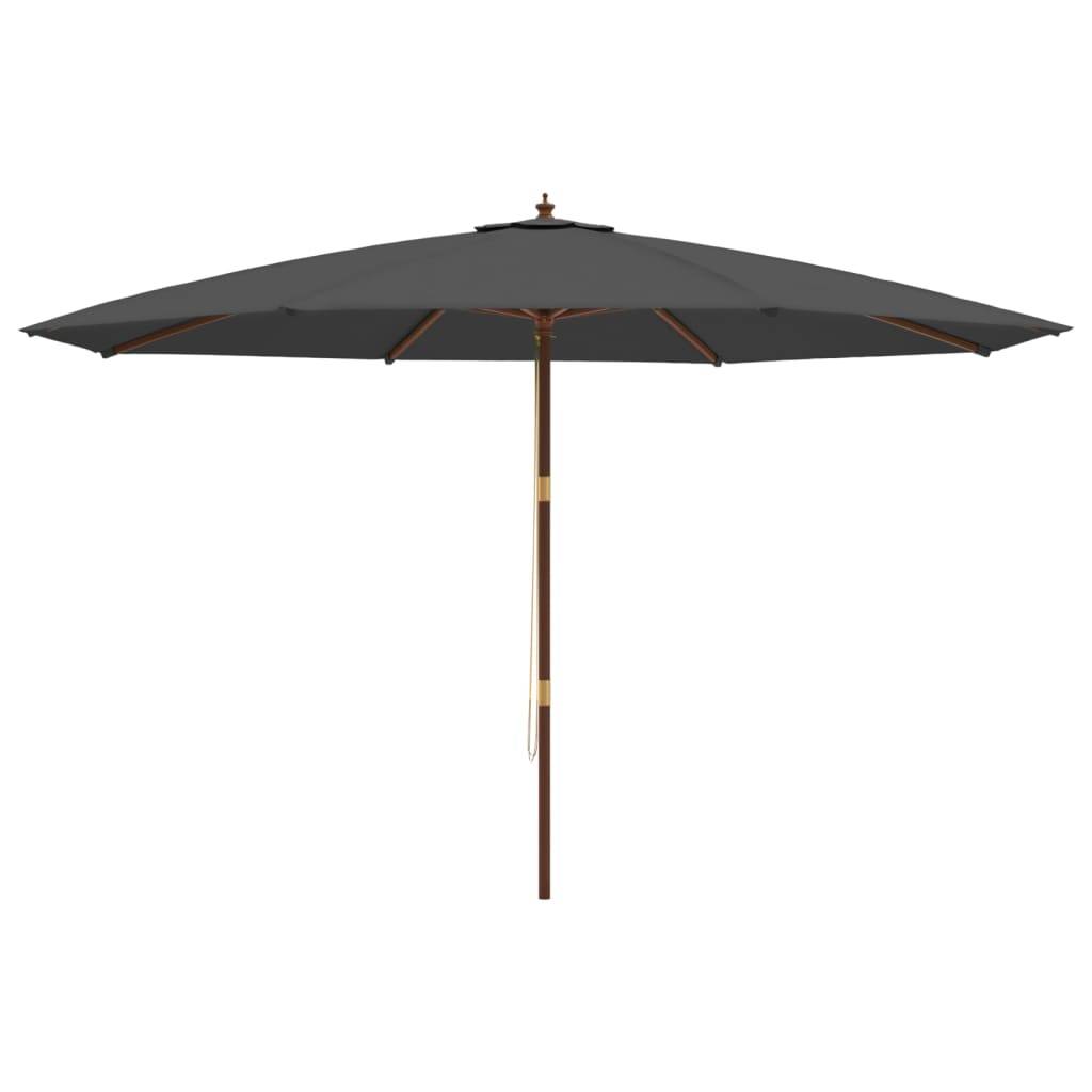 vidaXL Sonnenschirm mit Holzmast Anthrazit 400x273 cm