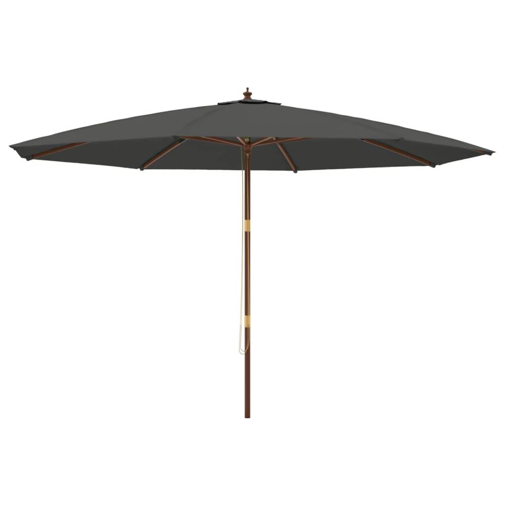 vidaXL Sonnenschirm mit Holzmast Anthrazit 400x273 cm