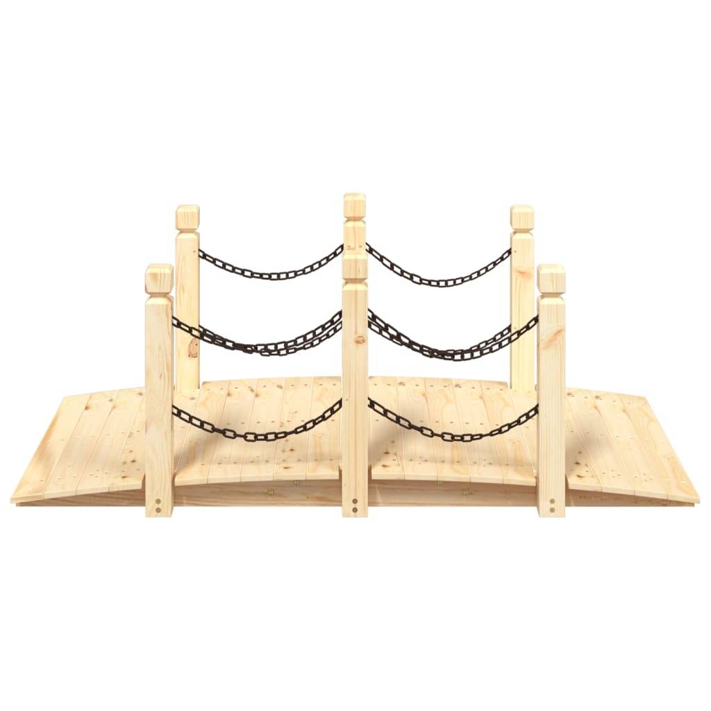vidaXL Gartenbrücke mit Kettengeländer 150x67x56 cm Massivholz Fichte