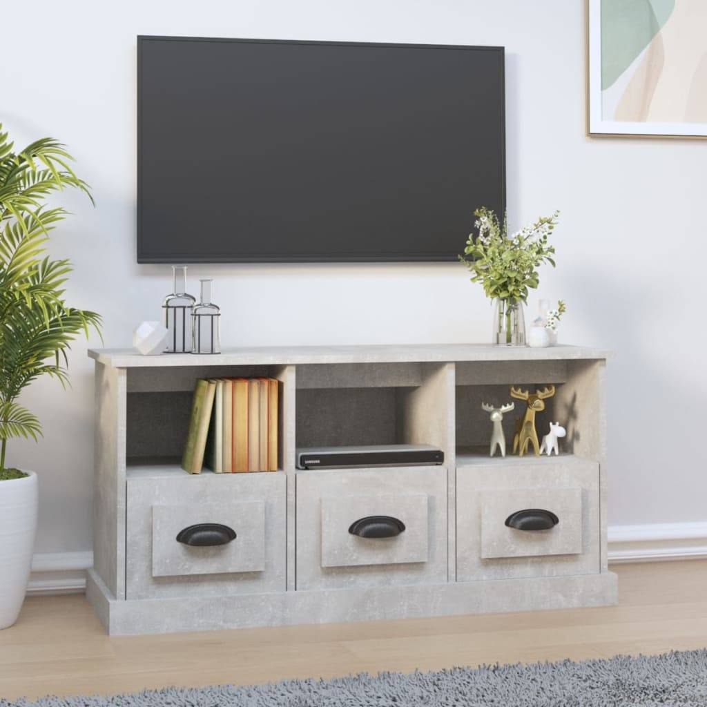 vidaXL TV-Schrank Betongrau 100x35x50 cm Holzwerkstoff