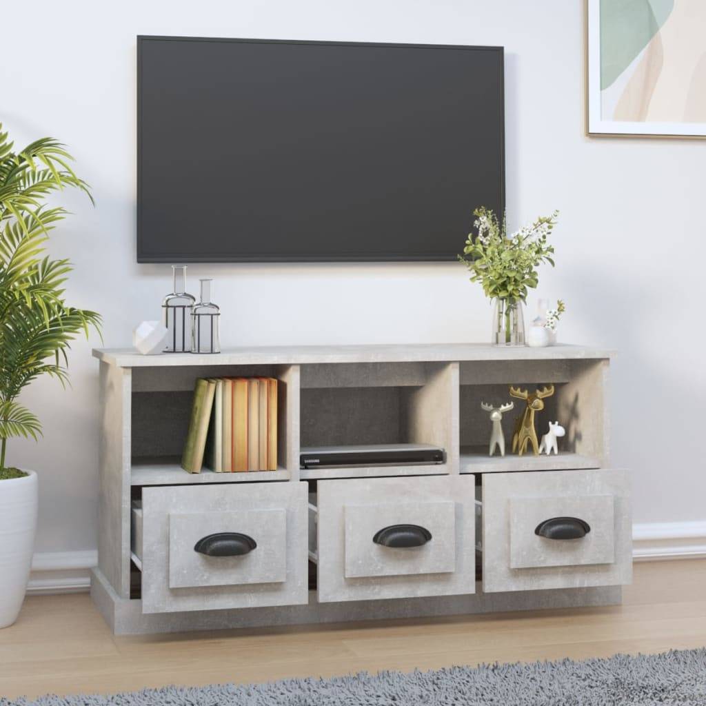 vidaXL TV-Schrank Betongrau 100x35x50 cm Holzwerkstoff