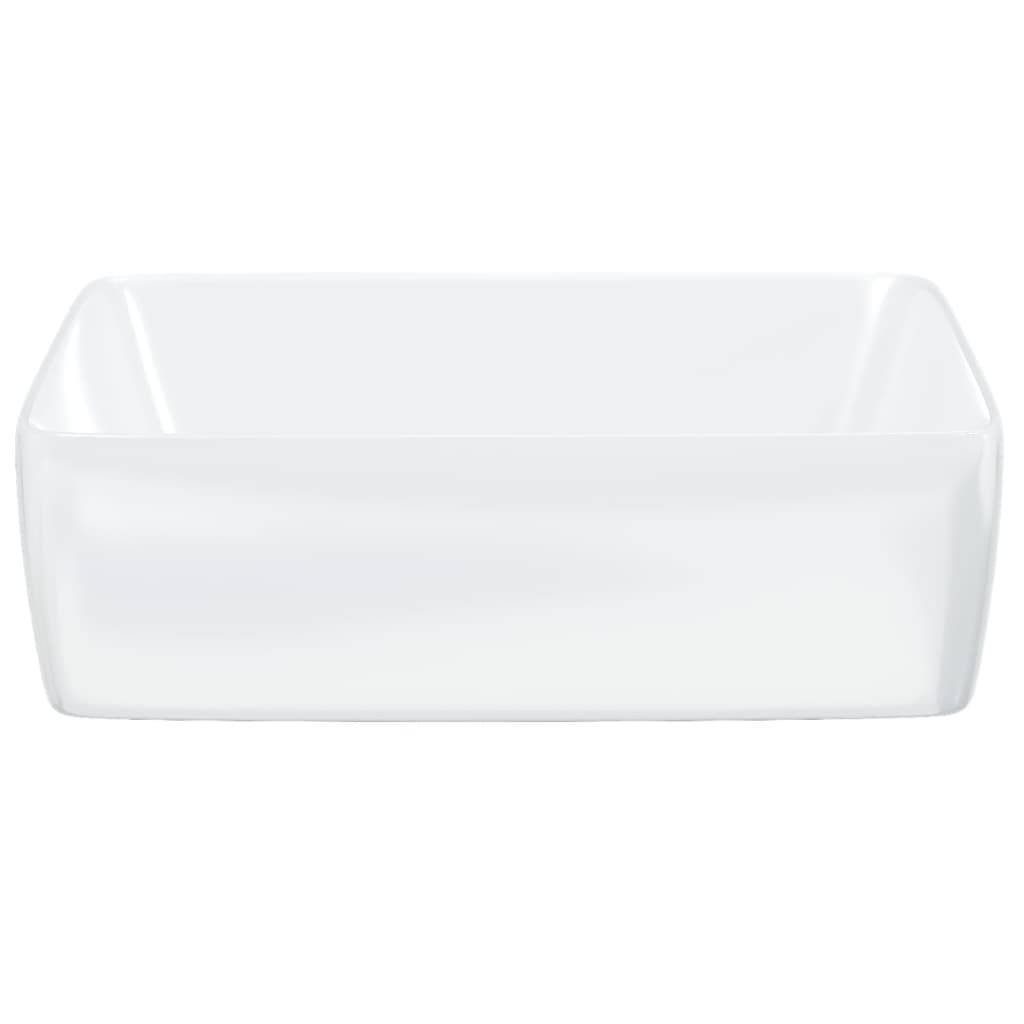 vidaXL Waschbecken Weiß 48x37x13 cm Keramik Rechteckig
