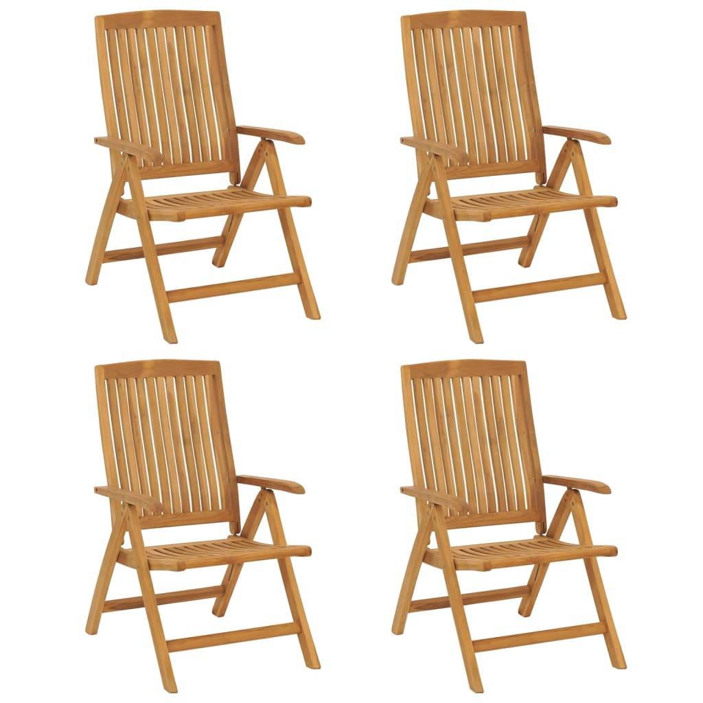 vidaXL Gartenstühle mit Kissen 4 Stk. Massivholz Teak