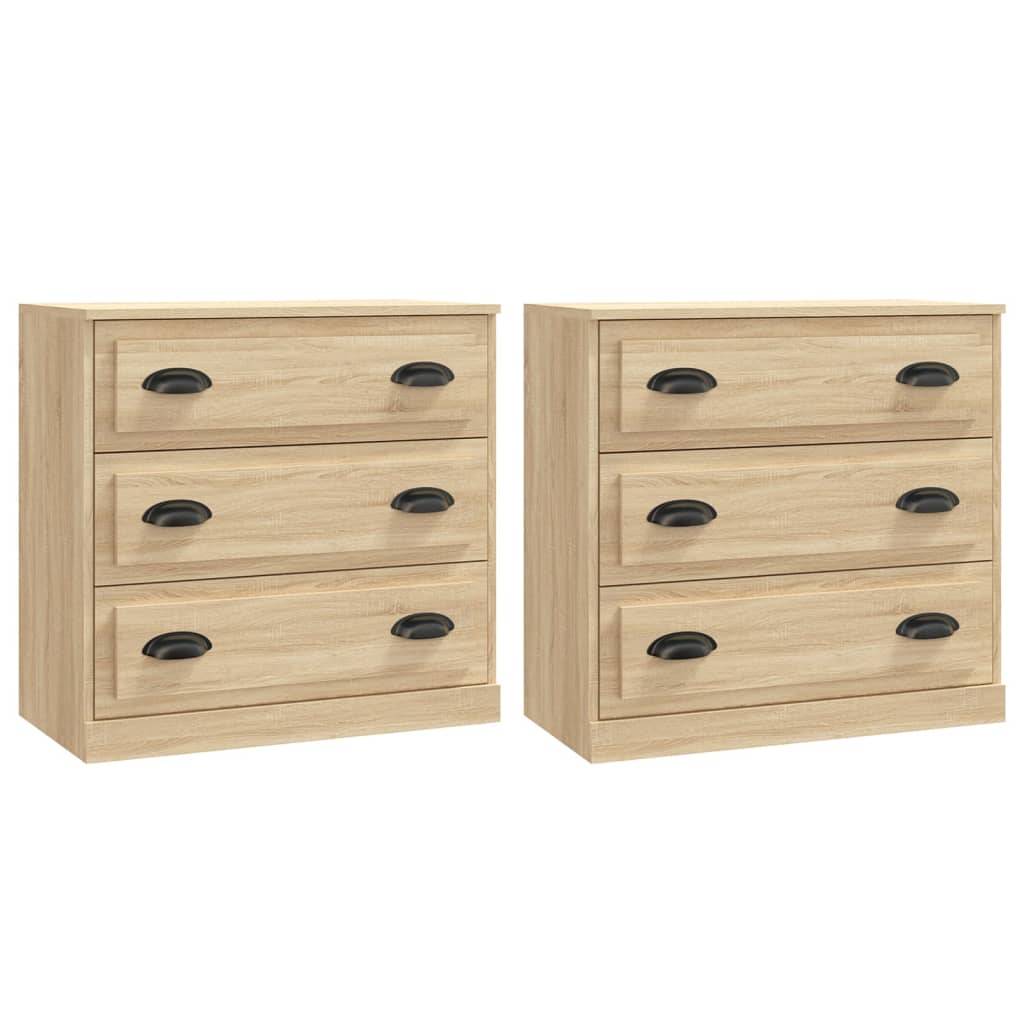 vidaXL Sideboards 2 Stk. Sonoma-Eiche Holzwerkstoff