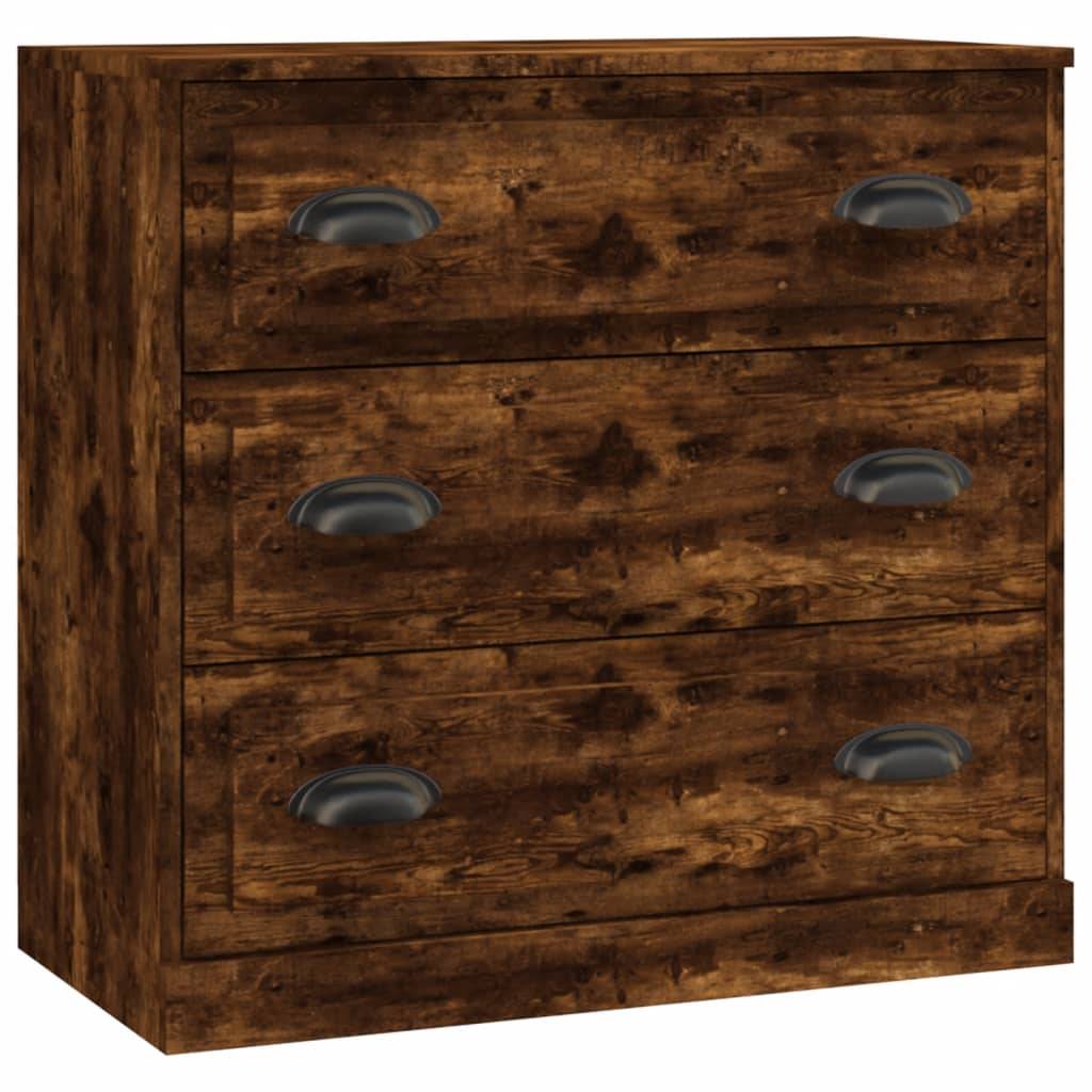 vidaXL Sideboards 2 Stk. Räuchereiche Holzwerkstoff