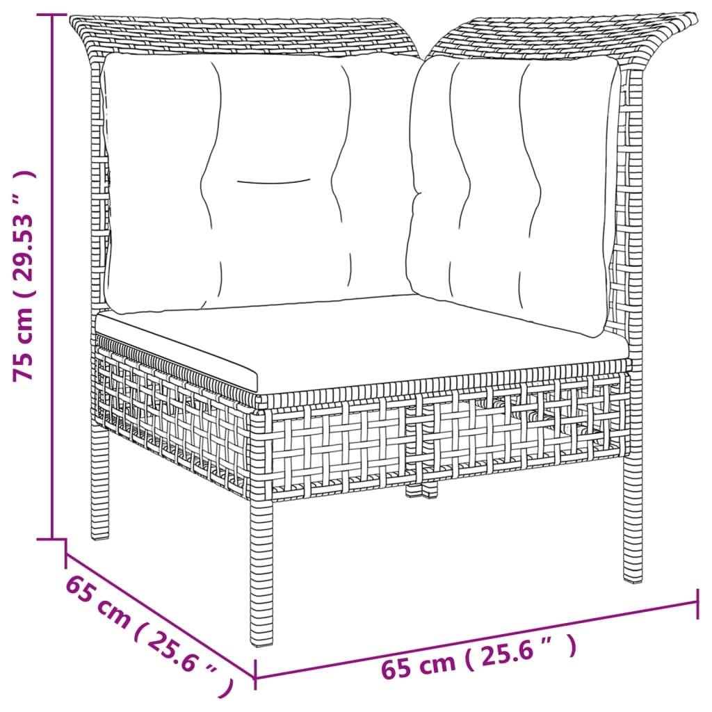 vidaXL 6-tlg. Garten-Lounge-Set mit Kissen Grau Poly Rattan