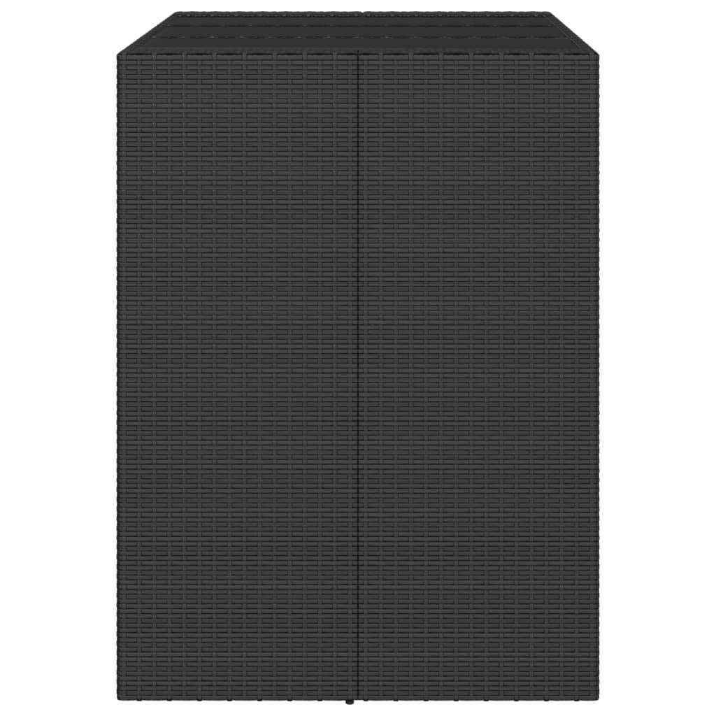 vidaXL Bartisch mit Glasplatte Schwarz 105x80x110 cm Poly Rattan