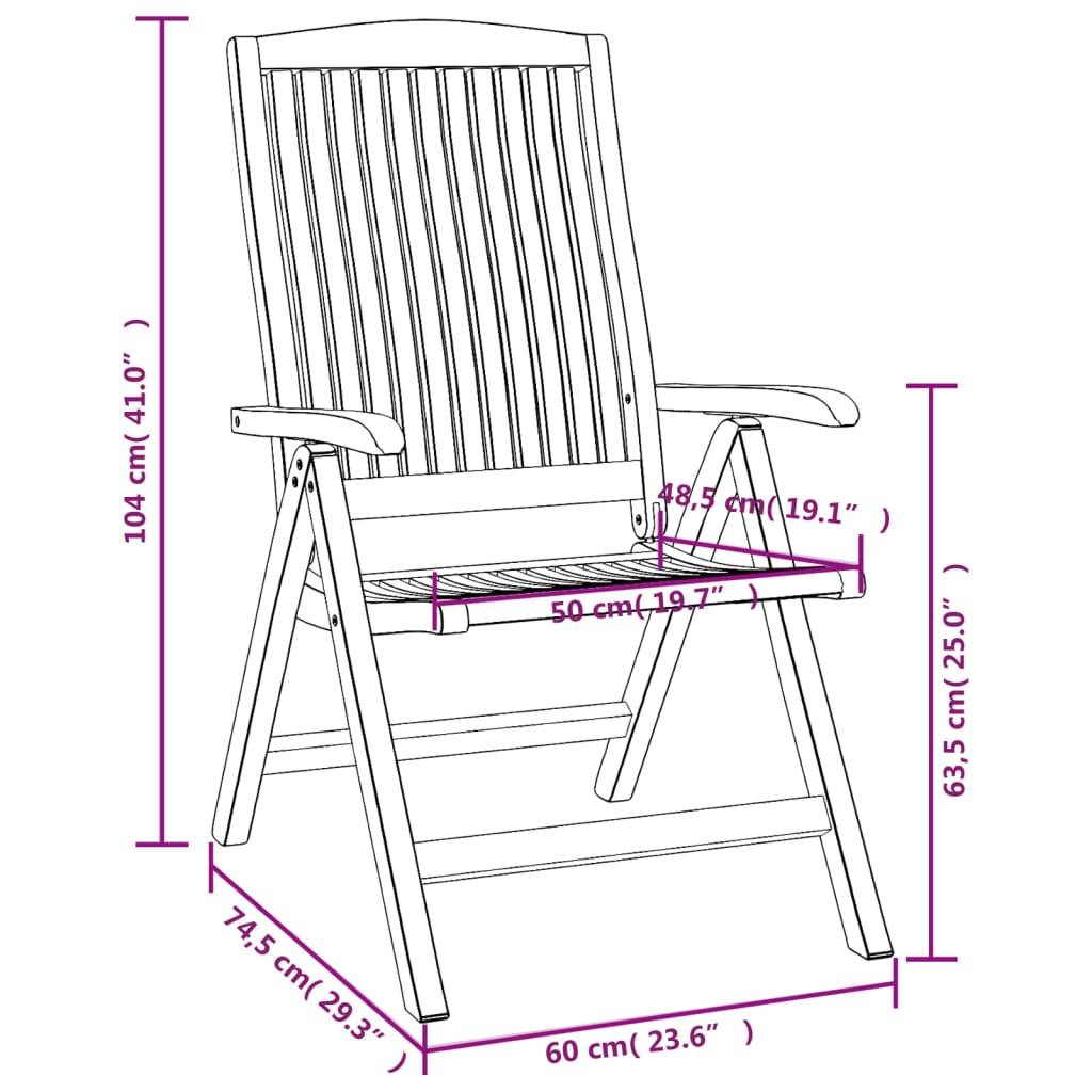 vidaXL Gartenstühle mit Kissen 6 Stk. Massivholz Teak